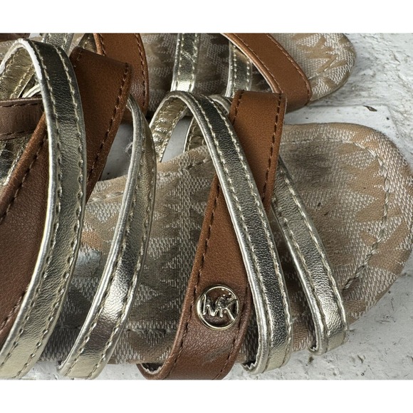 Michael Kors Baby‎ Girl Sandals Brown & Gold Size 10 Pre-owned - Picture 4 of 10